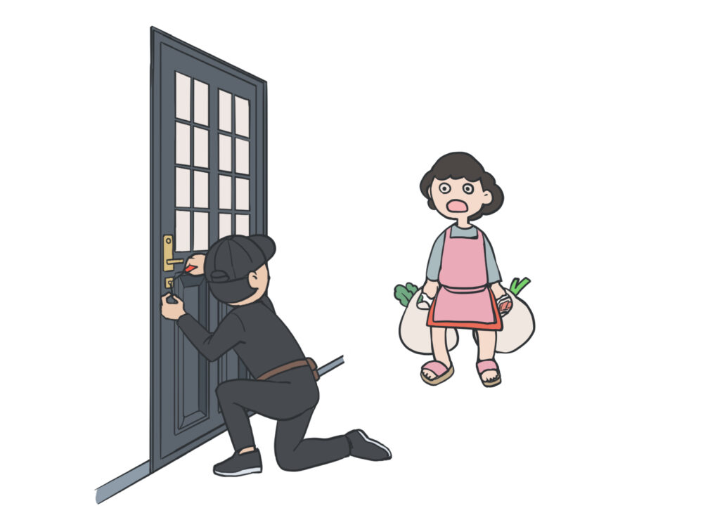 防犯性の低いドアのイメージ画像